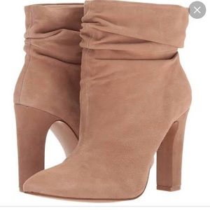 Kristin Cavallari Chinese Laundry Kane Tan Suede Pointed Slouch Ankle Booties